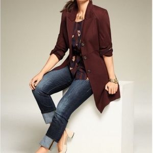 Cabi Boss Jacket: L, burgundy